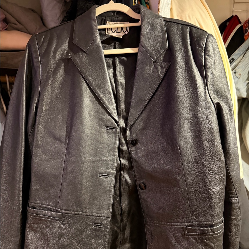 Clio Black Leather Jacket